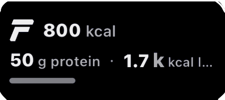 Fitlane Lock Screen calories widget